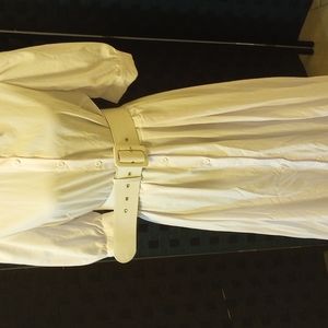 Long White button up dress